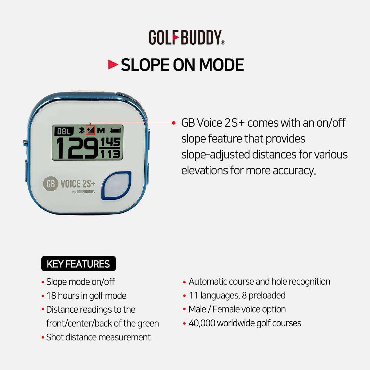 GolfBuddy Voice 2 Golf GPS/Rangefinder - Image 2